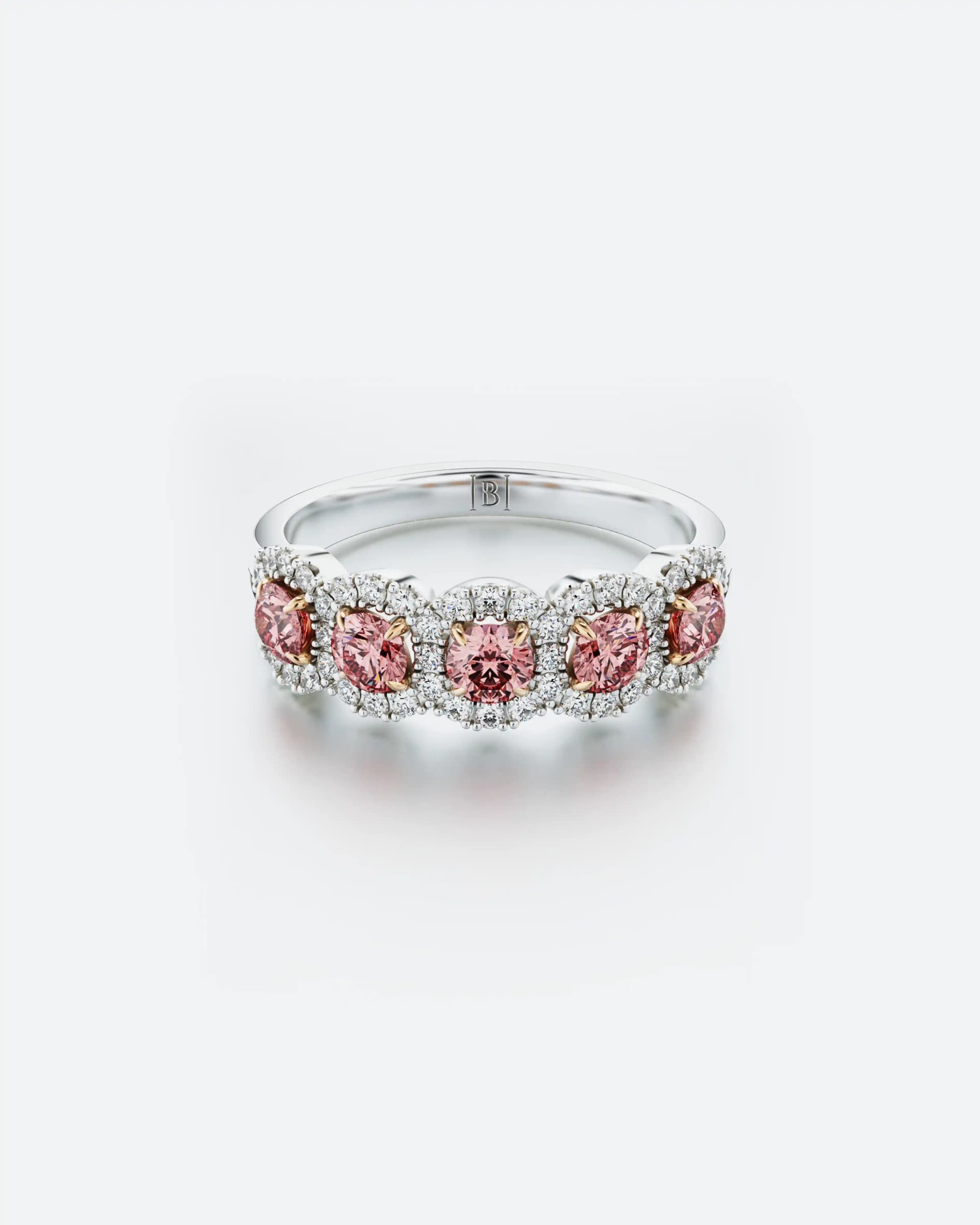 Pink Diamond Halo Ring