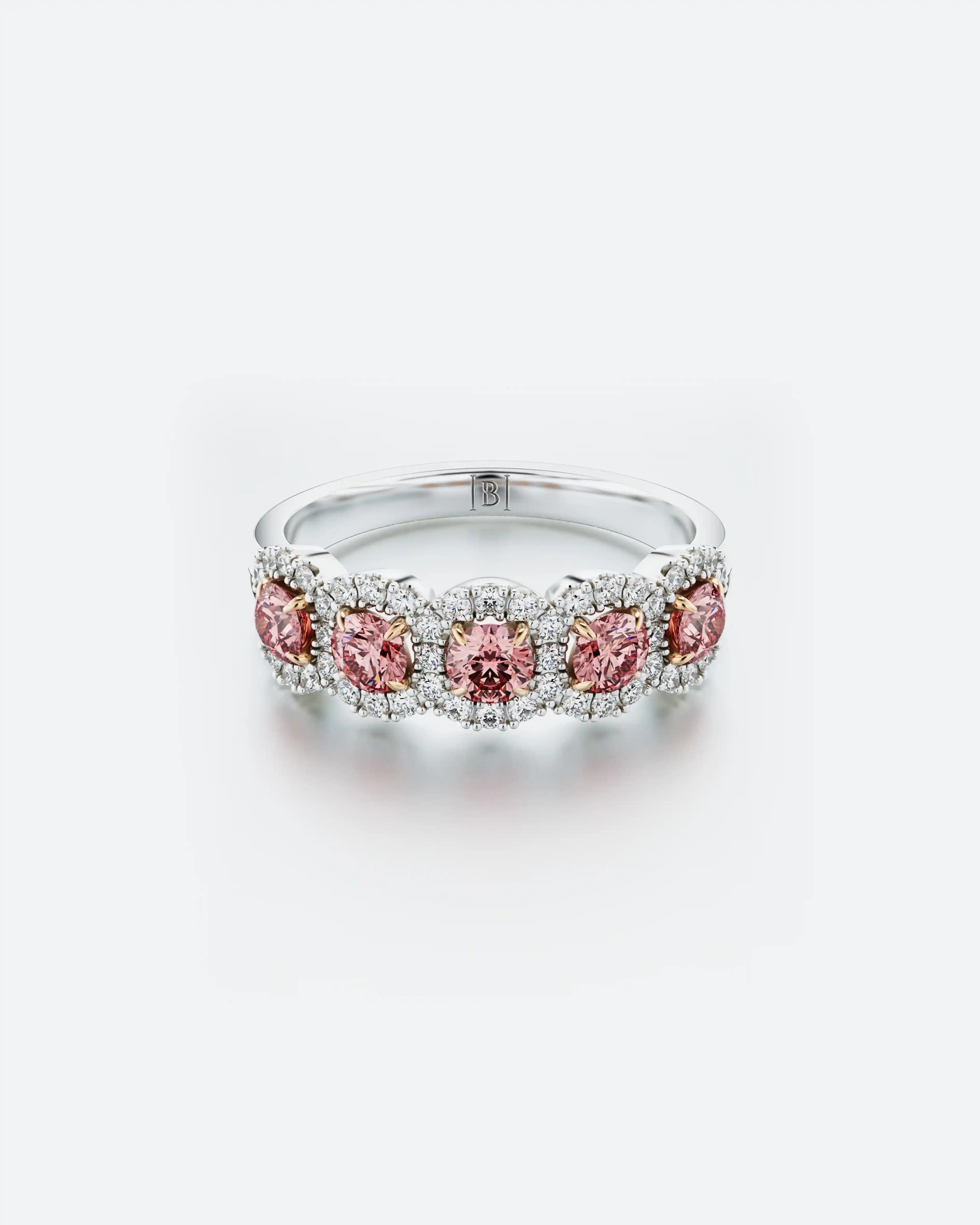 Pink Diamond Halo Ring