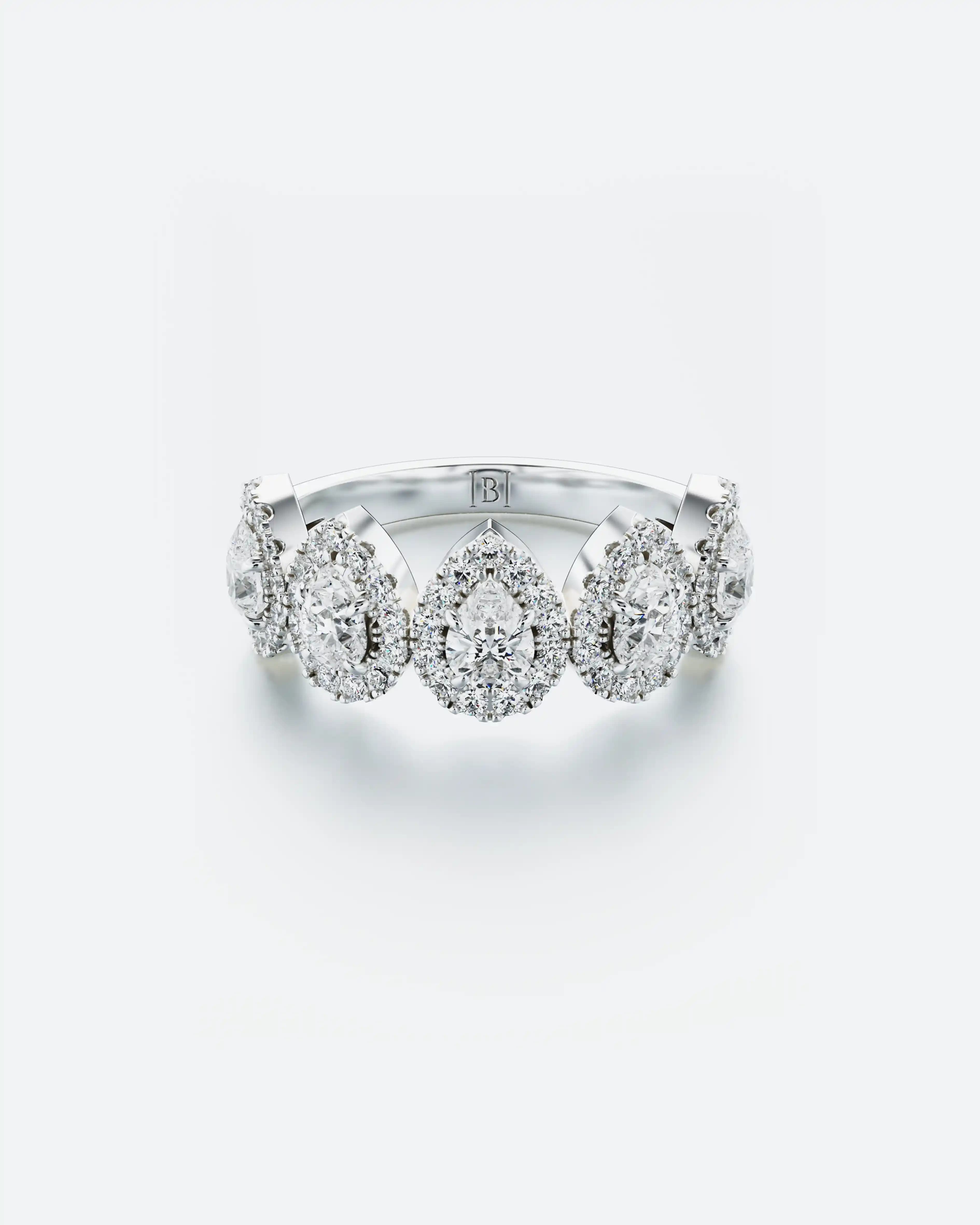 Pear Shaped Diamond Ring with Halo