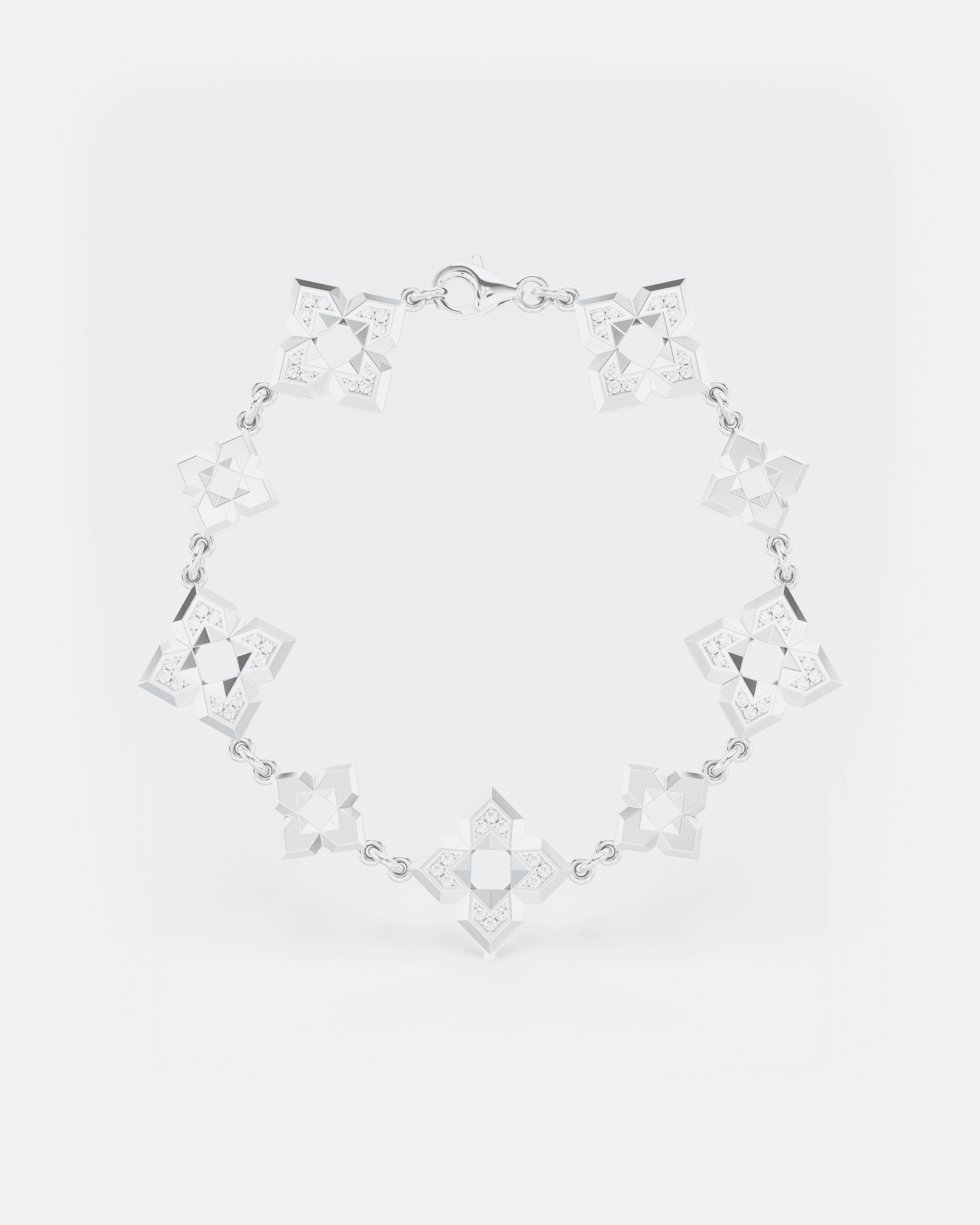 Sakura Silver Bracelet with Lab-Grown Diamonds