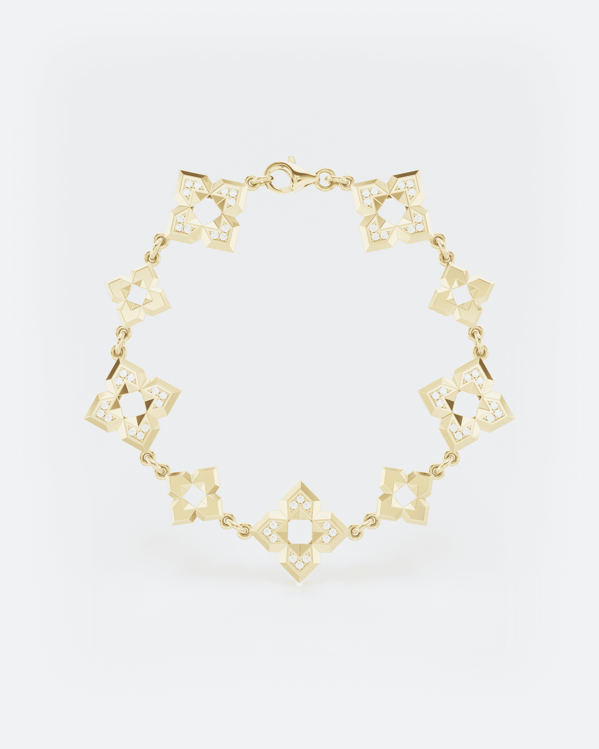 Sakura Yellow Gold Natural Diamond Bracelet