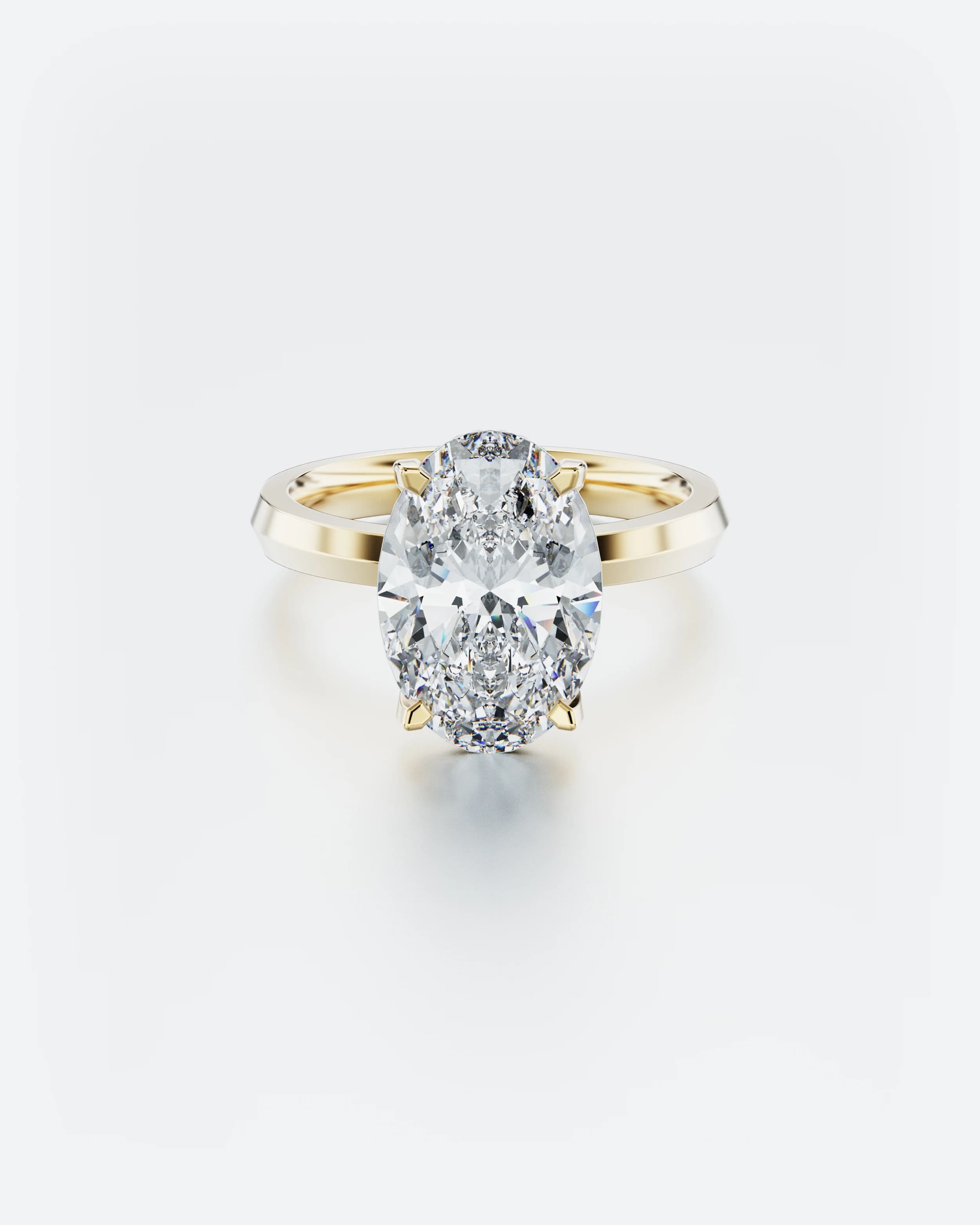 Ziedas su 3.00ct oval formos deimantu