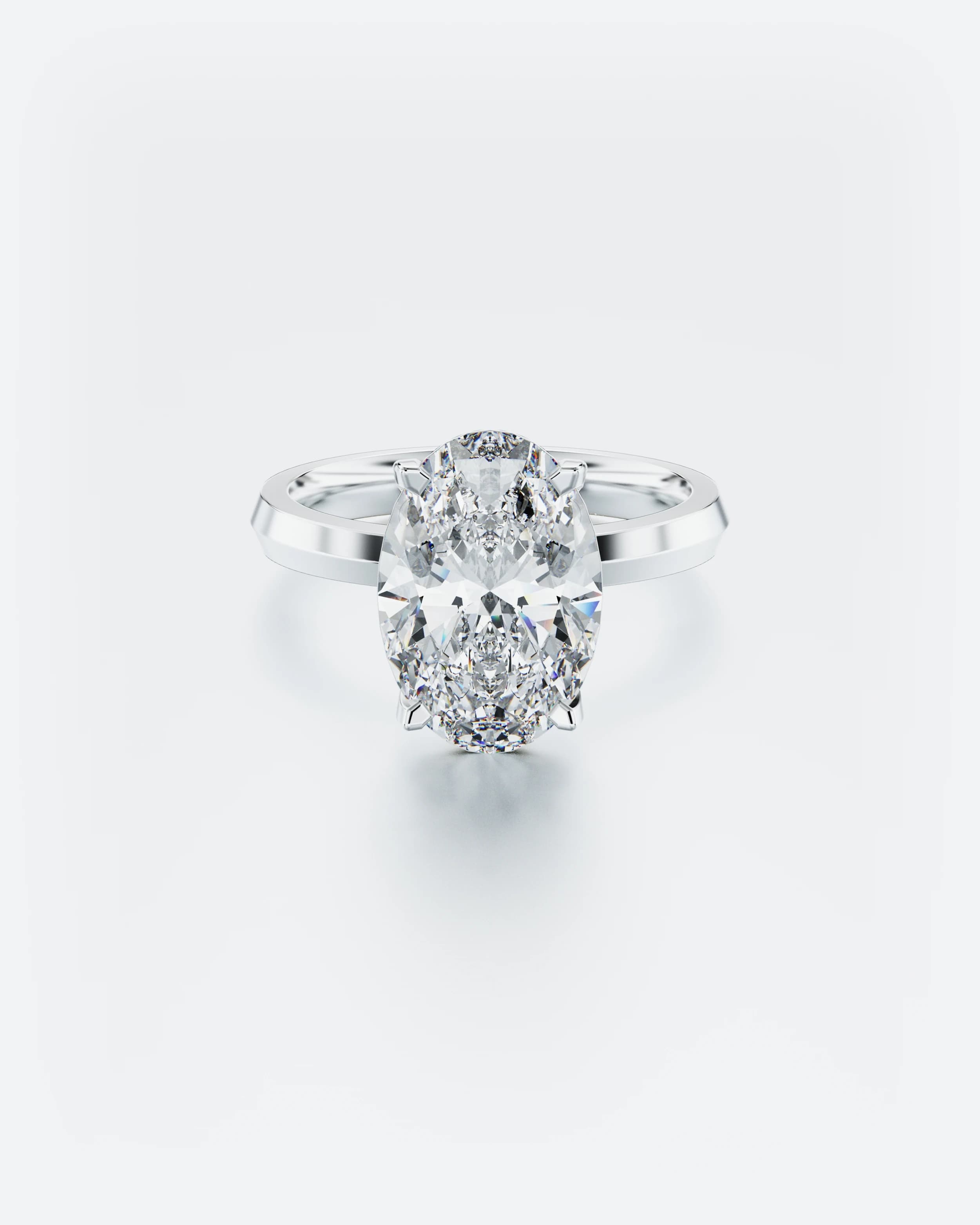 Ziedas su 3.00ct oval formos deimantu