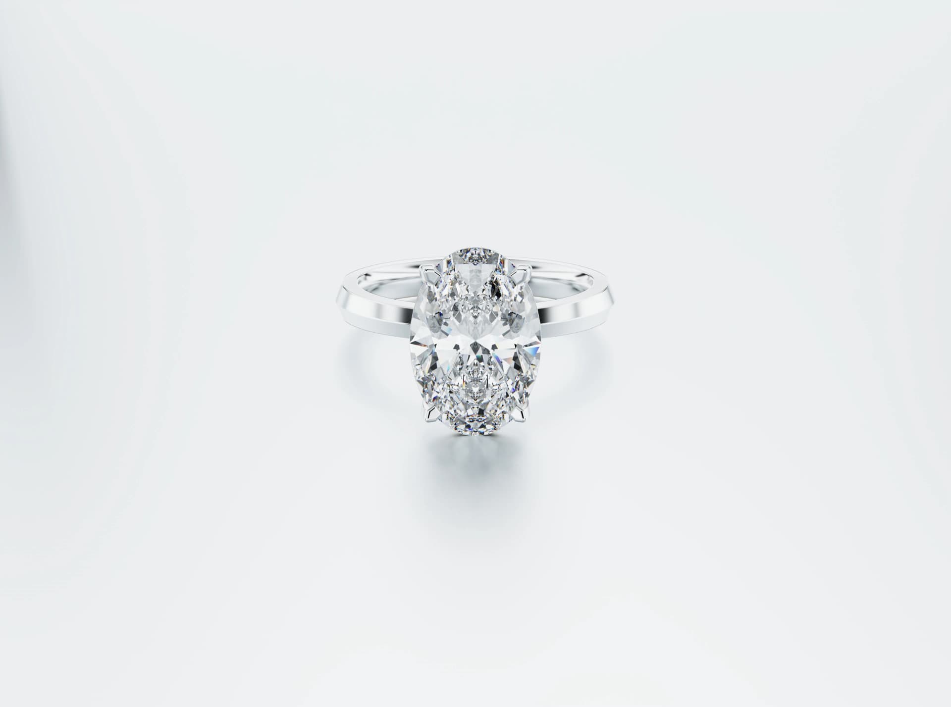 3.00ct Natural Oval Diamond Solitaire Ring