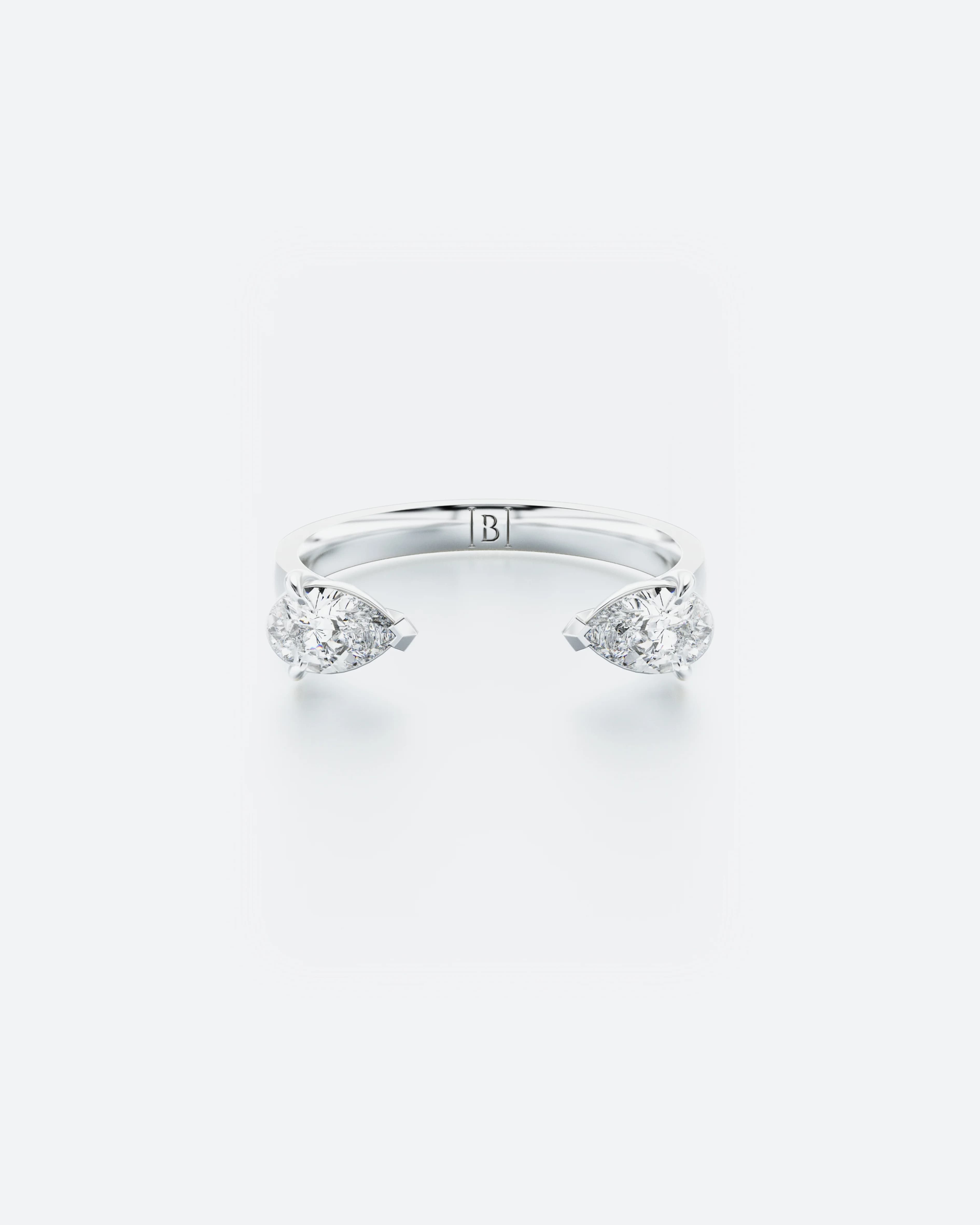 0.60ct Pierścionek Hug z Diamentami w Szlifie Gruszki
